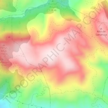 Monte de los Tablares地形图、海拔、地势