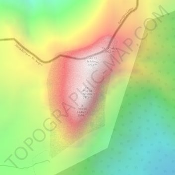 Pico da Neblina地形图、海拔、地势