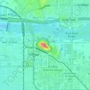 Hayden Butte地形图、海拔、地势