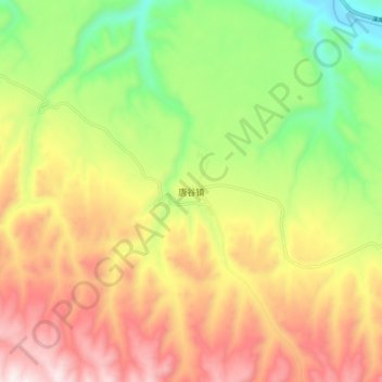 唐谷镇地形图、海拔、地势