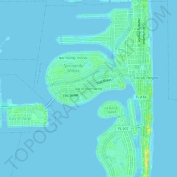 Isle of Normandy地形图、海拔、地势