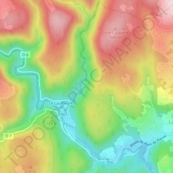 Mont Gros地形图、海拔、地势