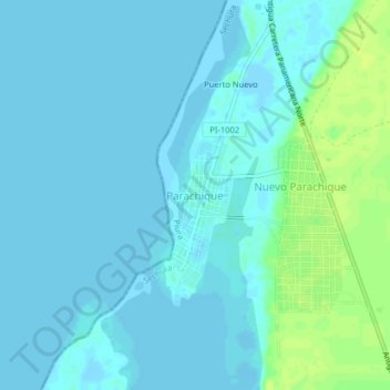 Parachique地形图、海拔、地势