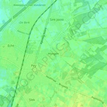 Hingen地形图、海拔、地势