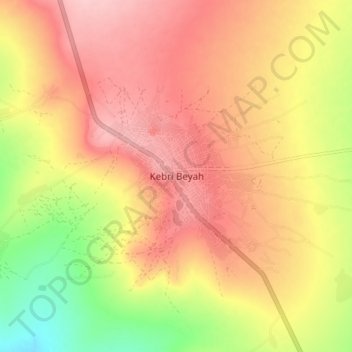 Kebri Beyah地形图、海拔、地势