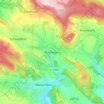 Rüstungen地形图、海拔、地势