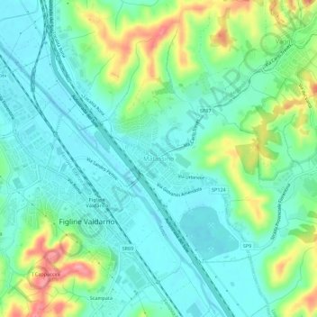 Matassino地形图、海拔、地势