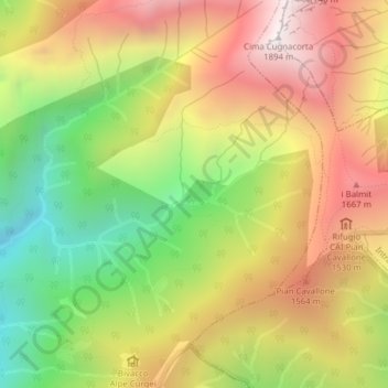 Corte Morgin bassa地形图、海拔、地势