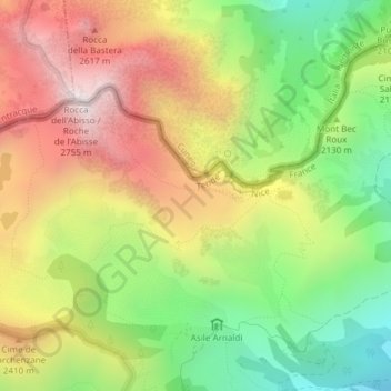 Pra Giordan地形图、海拔、地势