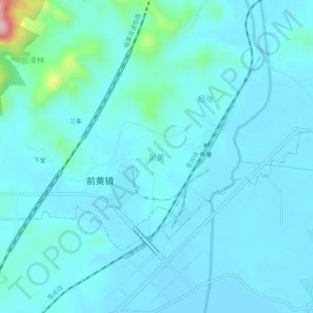 前黄地形图、海拔、地势