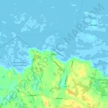 Holand地形图、海拔、地势