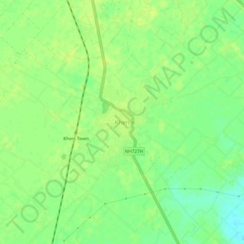 Kheri地形图、海拔、地势