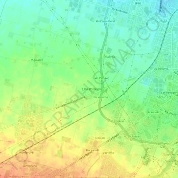 Case Rosse地形图、海拔、地势
