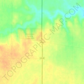 Halford地形图、海拔、地势