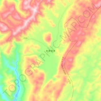 太平坝乡地形图、海拔、地势