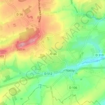 La Croix Verte地形图、海拔、地势