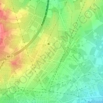 La Herrada地形图、海拔、地势