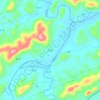 公赖地形图、海拔、地势