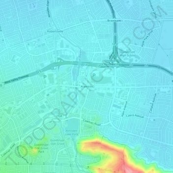 Alamitos地形图、海拔、地势