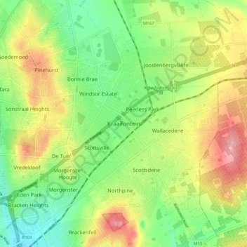 Kraaifontein地形图、海拔、地势