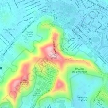 cima cerro paraíso地形图、海拔、地势