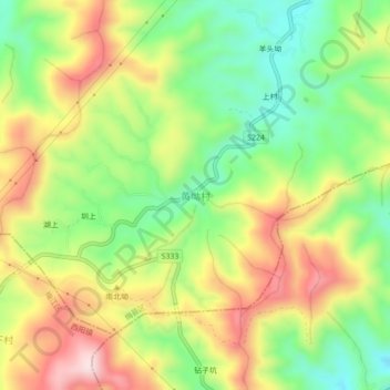 黄坳村地形图、海拔、地势
