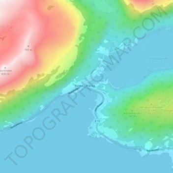 Bogen - Ránda地形图、海拔、地势