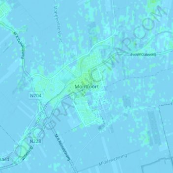 Montfoort地形图、海拔、地势