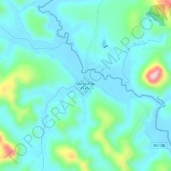 São José do Prado地形图、海拔、地势