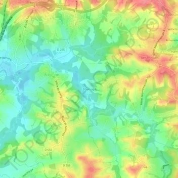 Ziburuaga地形图、海拔、地势