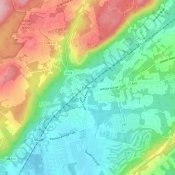 Flanders地形图、海拔、地势