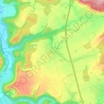 Harthausen地形图、海拔、地势