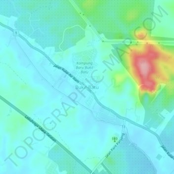 武吉峇都地形图、海拔、地势