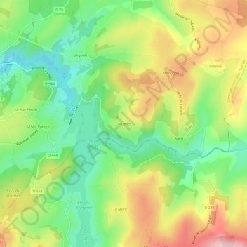 Chézelles地形图、海拔、地势