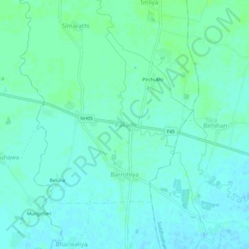 Pakadi地形图、海拔、地势