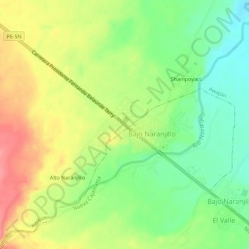 Naranjillo地形图、海拔、地势