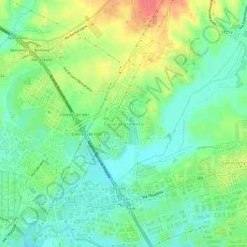 Casal Monastero地形图、海拔、地势