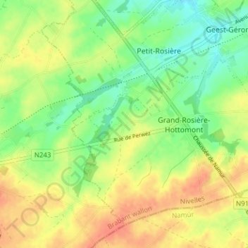 Le Chenois地形图、海拔、地势