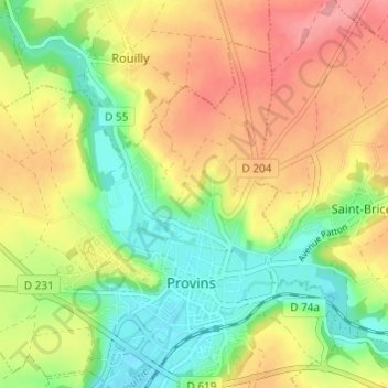 Les Limajauses地形图、海拔、地势