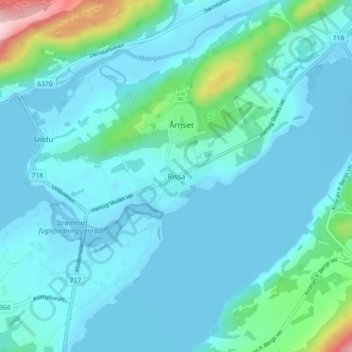 Rissa地形图、海拔、地势