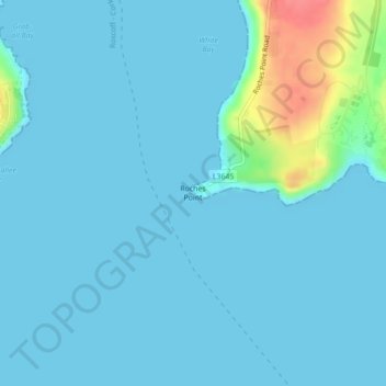 Roches Point地形图、海拔、地势