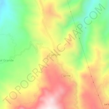 Cushuro地形图、海拔、地势