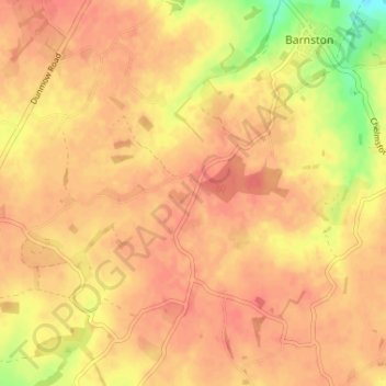 Bishops Green地形图、海拔、地势