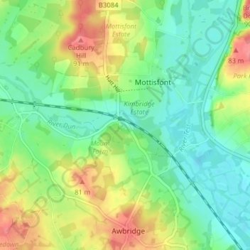Dunbridge地形图、海拔、地势
