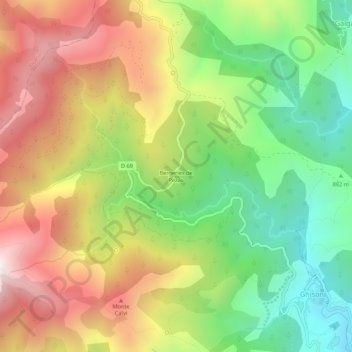 Bergeries de Pezzo地形图、海拔、地势
