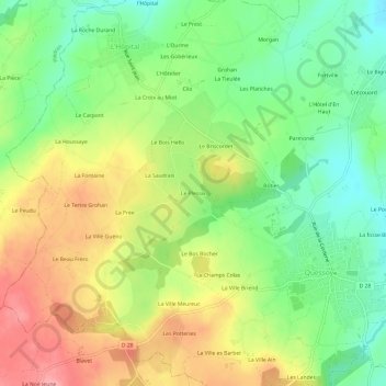 Le Plessix地形图、海拔、地势