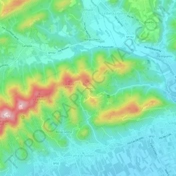 Collagú地形图、海拔、地势