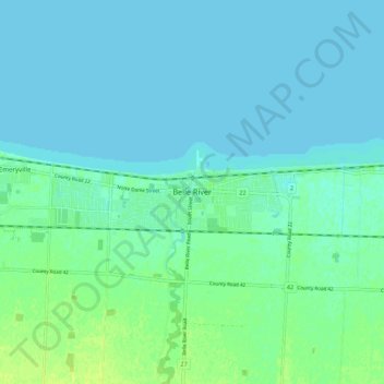 Belle River地形图、海拔、地势