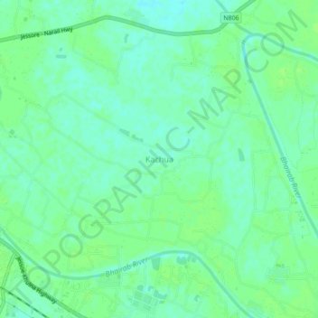 Kachua地形图、海拔、地势