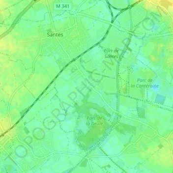 Le Marais地形图、海拔、地势